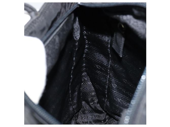 PRADA Borsa a mano in nylon nero argento Auth ka076 - vista 21