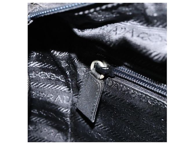 PRADA Borsa a mano in nylon nero argento Auth ka076 - vista 22