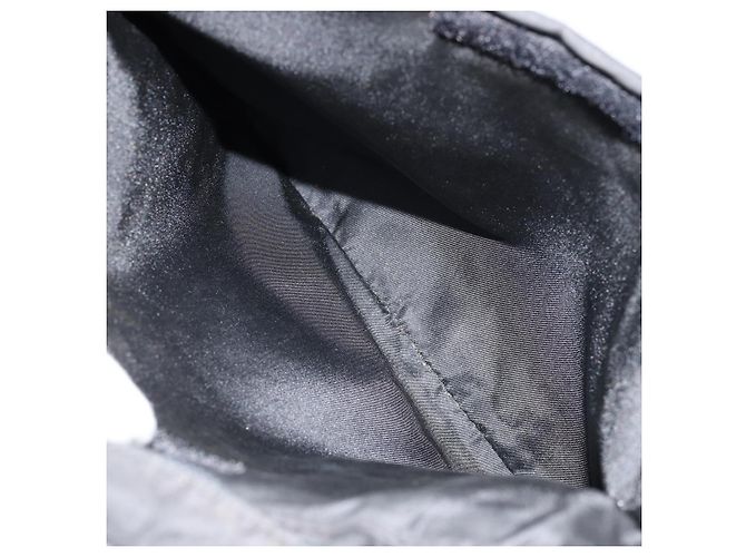 PRADA Borsa a mano in nylon nero argento Auth ka076 - vista 24