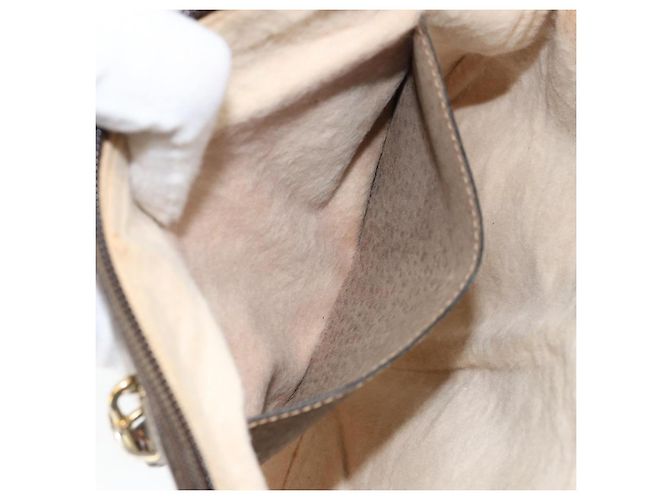 Borsa Sherry Line GG Supreme Web di GUCCI in PVC beige e oro 904 02 047 Auth 149187 D'oro - vista 11
