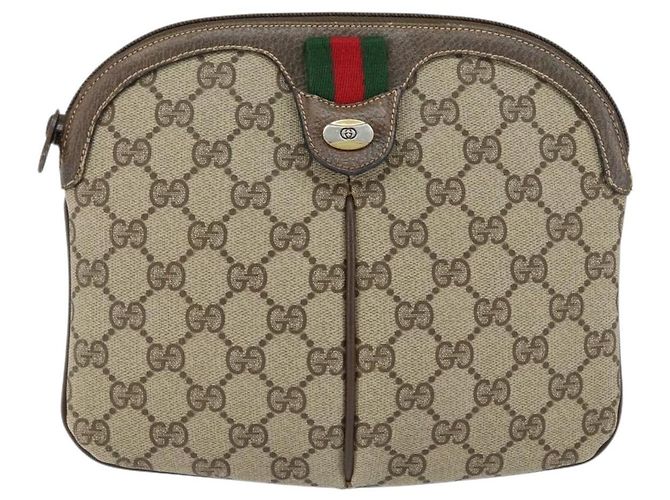 Borsa Sherry Line GG Supreme Web di GUCCI in PVC beige e oro 904 02 047 Auth 149187 D'oro - vista 13
