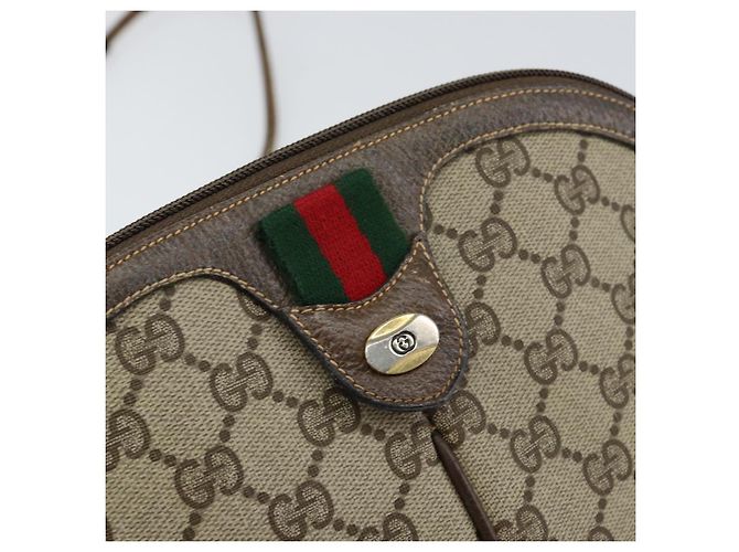 Borsa Sherry Line GG Supreme Web di GUCCI in PVC beige e oro 904 02 047 Auth 149187 D'oro - vista 18
