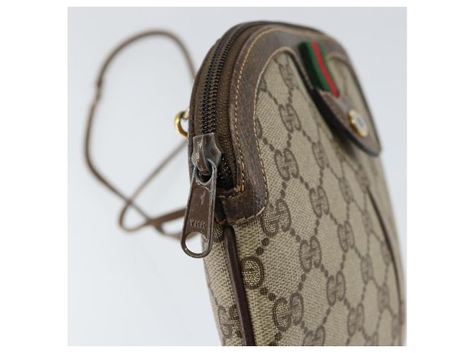 Borsa Sherry Line GG Supreme Web di GUCCI in PVC beige e oro 904 02 047 Auth 149187 D'oro - vista 19