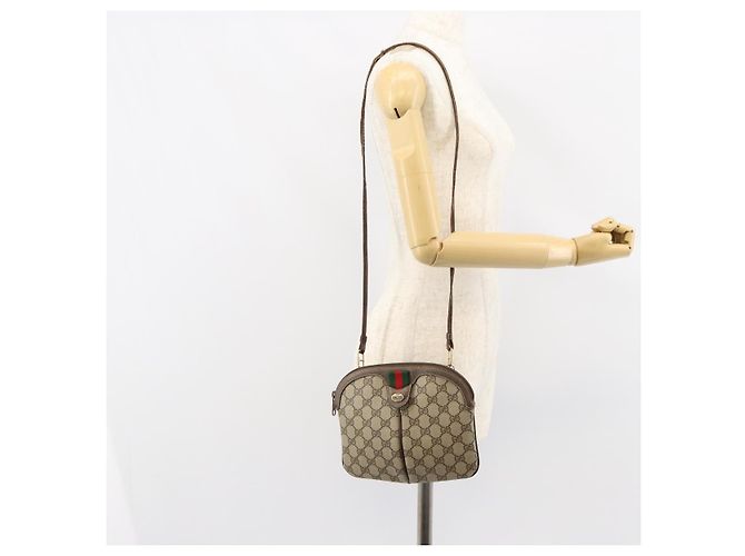 Borsa Sherry Line GG Supreme Web di GUCCI in PVC beige e oro 904 02 047 Auth 149187 D'oro - vista 22