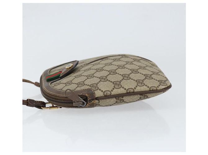 Borsa Sherry Line GG Supreme Web di GUCCI in PVC beige e oro 904 02 047 Auth 149187 D'oro - vista 4