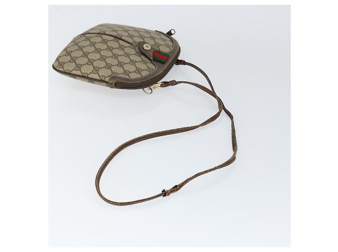 Borsa Sherry Line GG Supreme Web di GUCCI in PVC beige e oro 904 02 047 Auth 149187 D'oro - vista 7