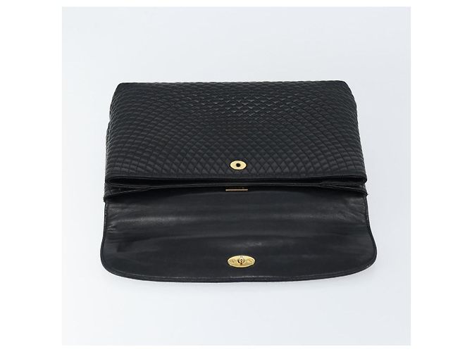 BALLY Borsa a Mano in Pelle Nera e Oro Auth BA7301 Nero D'oro - vista 10