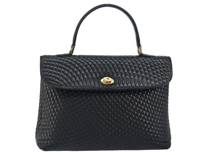 BALLY Borsa a Mano in Pelle Nera e Oro Auth BA7301 Nero D'oro - vista 13