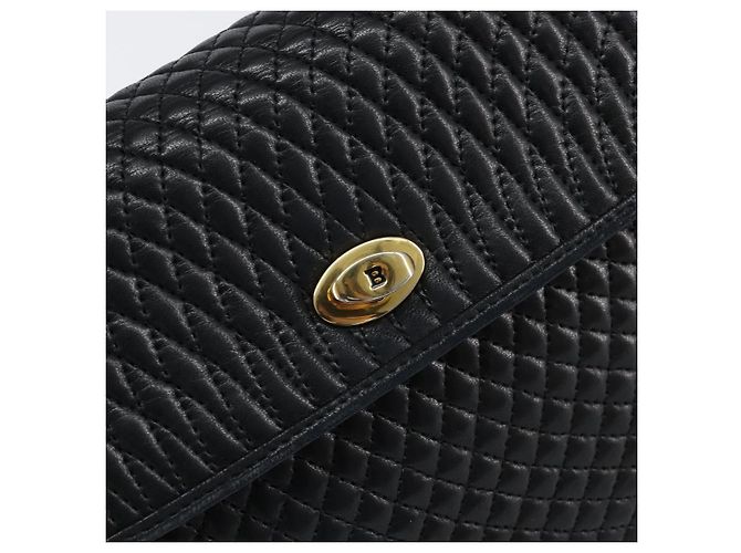 BALLY Borsa a Mano in Pelle Nera e Oro Auth BA7301 Nero D'oro - vista 17