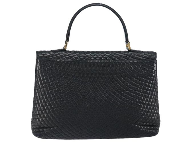 BALLY Borsa a Mano in Pelle Nera e Oro Auth BA7301 Nero D'oro - vista 2
