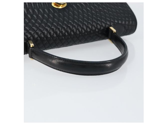 BALLY Borsa a Mano in Pelle Nera e Oro Auth BA7301 Nero D'oro - vista 7