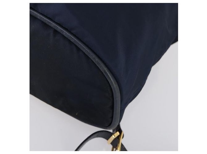 Zaino CÉLINE Circle in nylon blu navy e oro Auth bs30214 D'oro - vista 16