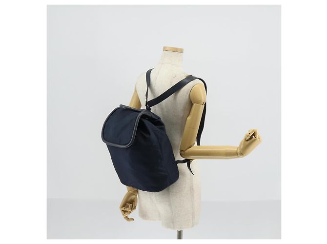 Zaino CÉLINE Circle in nylon blu navy e oro Auth bs30214 D'oro - vista 24