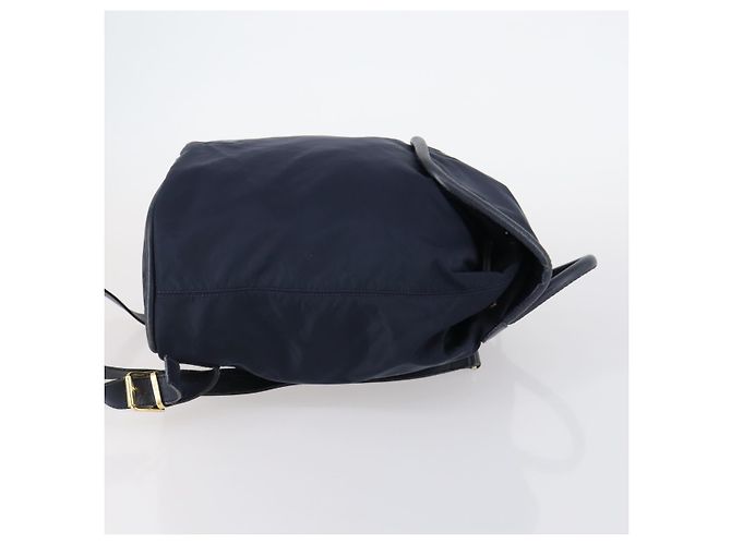 Zaino CÉLINE Circle in nylon blu navy e oro Auth bs30214 D'oro - vista 3