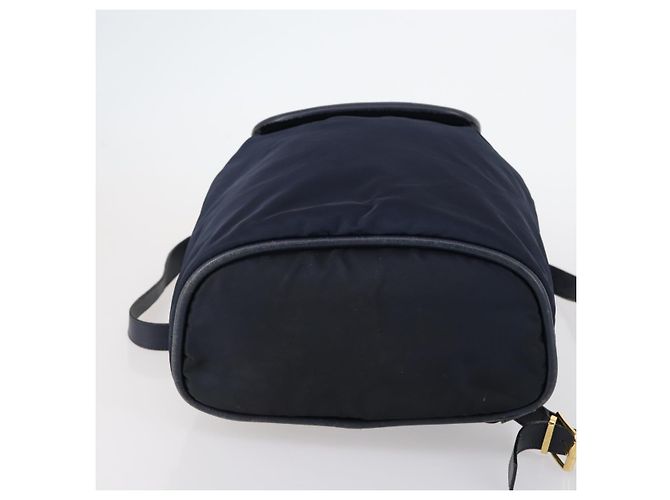 Zaino CÉLINE Circle in nylon blu navy e oro Auth bs30214 D'oro - vista 5