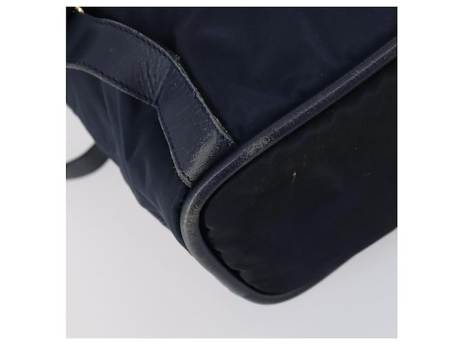 Zaino CÉLINE Circle in nylon blu navy e oro Auth bs30214 D'oro - vista 9