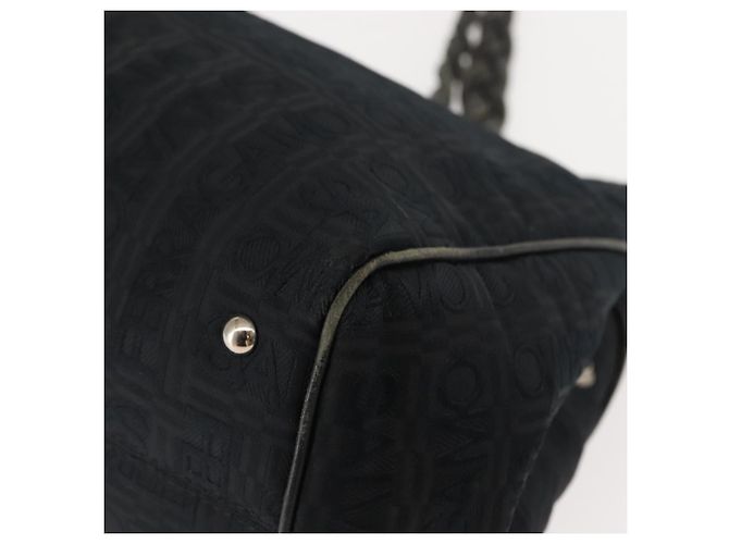 Borsa Tote Salvatore Ferragamo in tela nera e argento Auth BA7338 Nero - vista 15