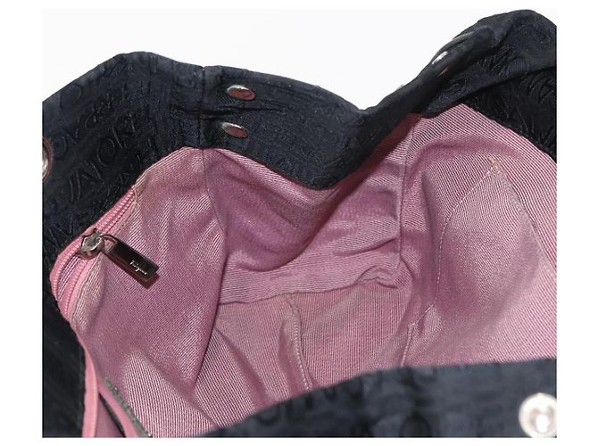 Borsa Tote Salvatore Ferragamo in tela nera e argento Auth BA7338 Nero - vista 18