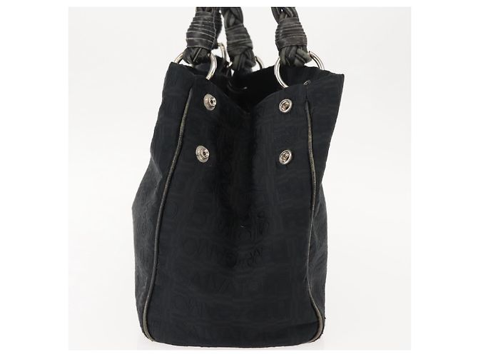 Borsa Tote Salvatore Ferragamo in tela nera e argento Auth BA7338 Nero - vista 3