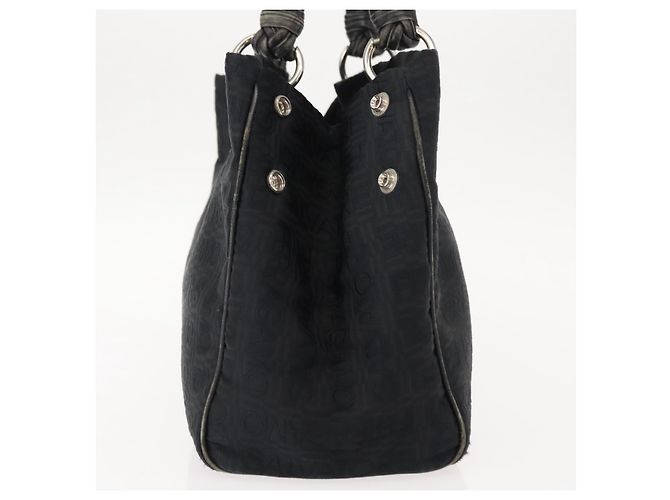 Borsa Tote Salvatore Ferragamo in tela nera e argento Auth BA7338 Nero - vista 5