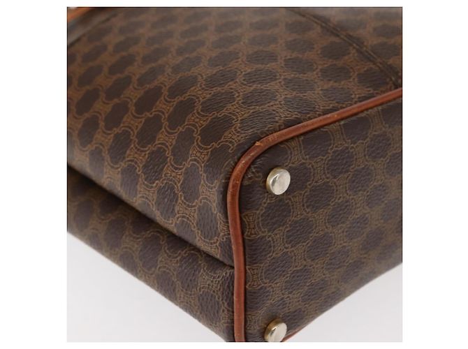 Céline Borsa a Spalla in Tela Macadam CELINE in Pelle PVC Marrone Oro Auth gh1084 D'oro - vista 15