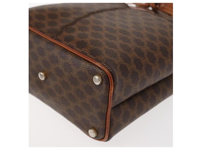 Céline Borsa a Spalla in Tela Macadam CELINE in Pelle PVC Marrone Oro Auth gh1084 D'oro - vista 16