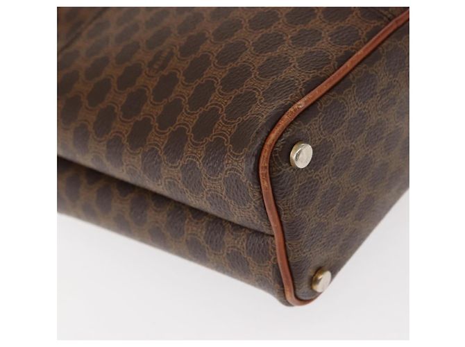 Céline Borsa a Spalla in Tela Macadam CELINE in Pelle PVC Marrone Oro Auth gh1084 D'oro - vista 17