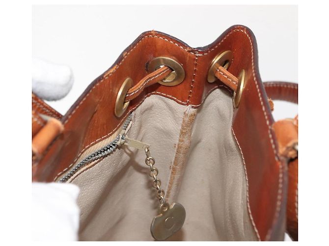 Céline Borsa a Spalla in Tela Macadam CELINE in Pelle PVC Marrone Oro Auth gh1084 D'oro - vista 21