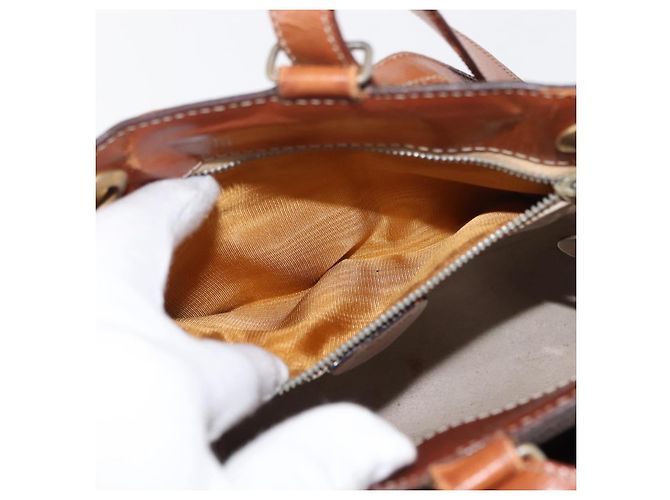 Céline Borsa a Spalla in Tela Macadam CELINE in Pelle PVC Marrone Oro Auth gh1084 D'oro - vista 23