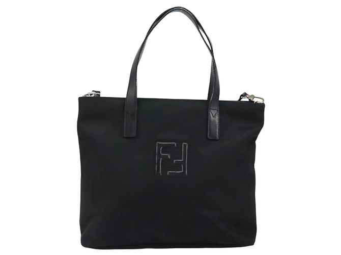 Borsa a mano FENDI in nylon 2 in 1 nera e argento autentica ep11442 Nero - vista 13