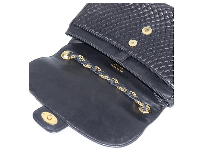 BALLY Borsa a Spalla Trapuntata in Catena in Pelle Nera e Oro Auth gh1162 Nero D'oro - vista 10
