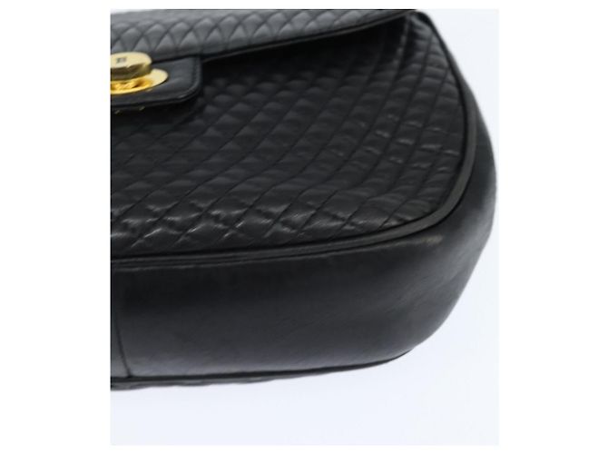 BALLY Borsa a Spalla Trapuntata in Catena in Pelle Nera e Oro Auth gh1162 Nero D'oro - vista 14