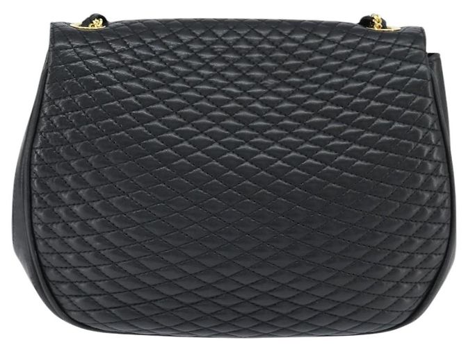 BALLY Borsa a Spalla Trapuntata in Catena in Pelle Nera e Oro Auth gh1162 Nero D'oro - vista 2