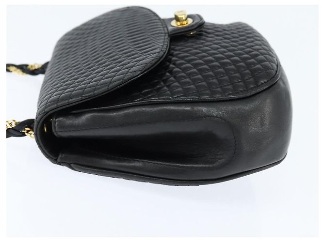 BALLY Borsa a Spalla Trapuntata in Catena in Pelle Nera e Oro Auth gh1162 Nero D'oro - vista 3