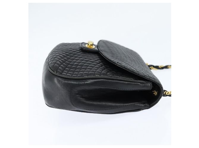 BALLY Borsa a Spalla Trapuntata in Catena in Pelle Nera e Oro Auth gh1162 Nero D'oro - vista 4