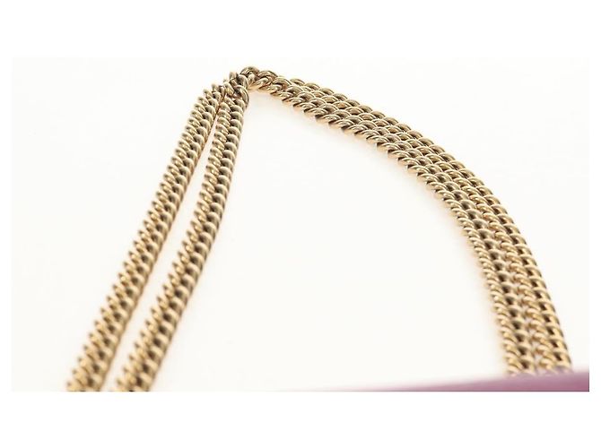 Borsa a Spalla Gancini Chain in Pelle Salvatore Ferragamo Viola Oro Auth 153364V D'oro Porpora - vista 14