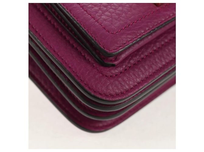 Borsa a Spalla Gancini Chain in Pelle Salvatore Ferragamo Viola Oro Auth 153364V D'oro Porpora - vista 15