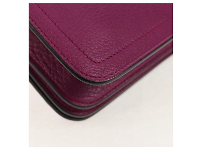 Borsa a Spalla Gancini Chain in Pelle Salvatore Ferragamo Viola Oro Auth 153364V D'oro Porpora - vista 17