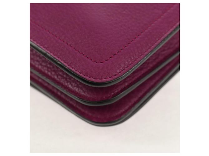 Borsa a Spalla Gancini Chain in Pelle Salvatore Ferragamo Viola Oro Auth 153364V D'oro Porpora - vista 18