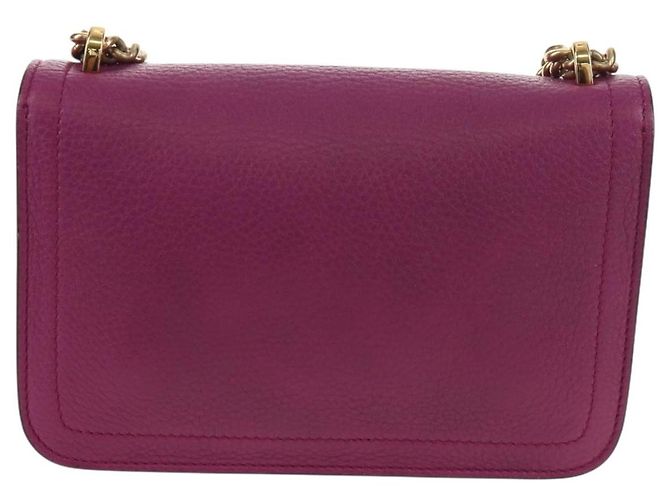 Borsa a Spalla Gancini Chain in Pelle Salvatore Ferragamo Viola Oro Auth 153364V D'oro Porpora - vista 2