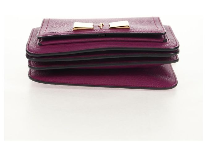 Borsa a Spalla Gancini Chain in Pelle Salvatore Ferragamo Viola Oro Auth 153364V D'oro Porpora - vista 5