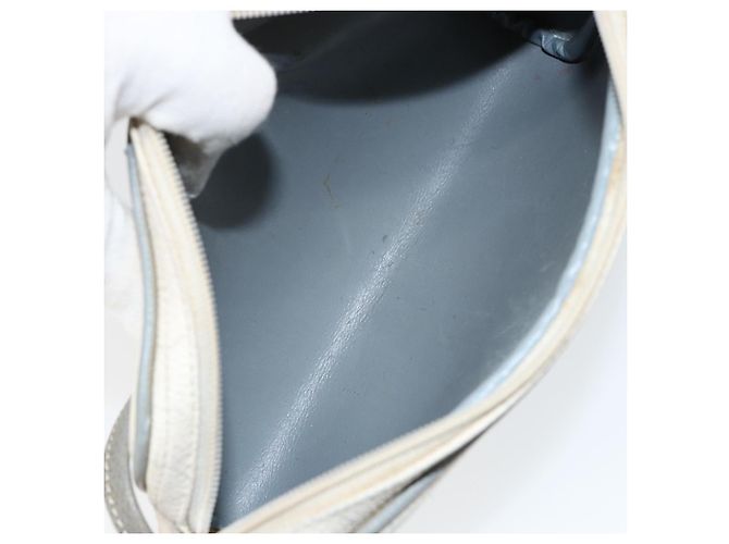 Christian Dior Borsa a spalla in tela a nido d'ape PVC oro bianco Auth BA7994 D'oro - vista 12