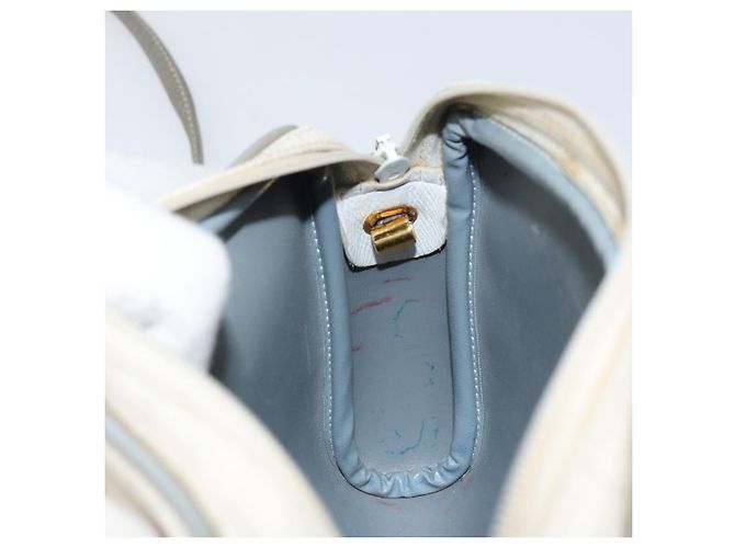 Christian Dior Borsa a spalla in tela a nido d'ape PVC oro bianco Auth BA7994 D'oro - vista 17