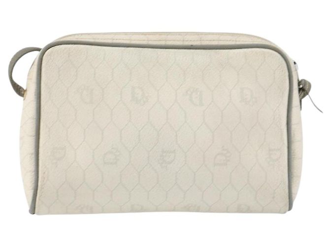 Christian Dior Borsa a spalla in tela a nido d'ape PVC oro bianco Auth BA7994 D'oro - vista 2