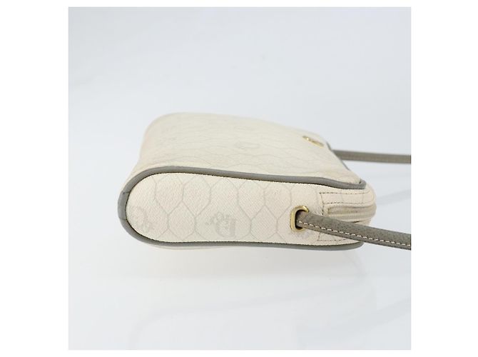 Christian Dior Borsa a spalla in tela a nido d'ape PVC oro bianco Auth BA7994 D'oro - vista 3