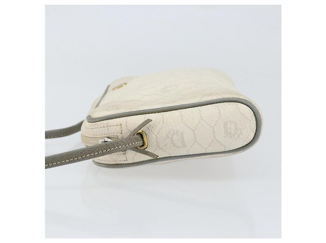 Christian Dior Borsa a spalla in tela a nido d'ape PVC oro bianco Auth BA7994 D'oro - vista 4