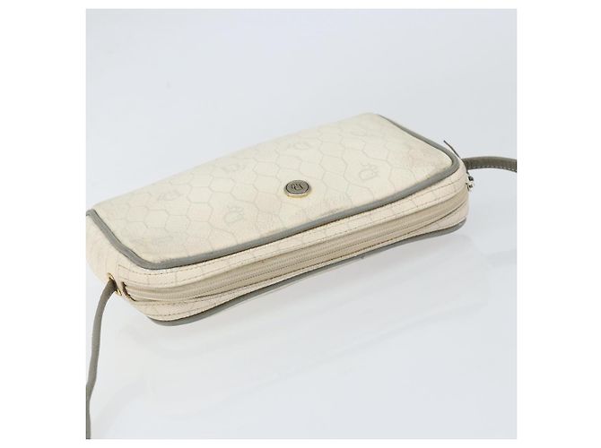 Christian Dior Borsa a spalla in tela a nido d'ape PVC oro bianco Auth BA7994 D'oro - vista 6