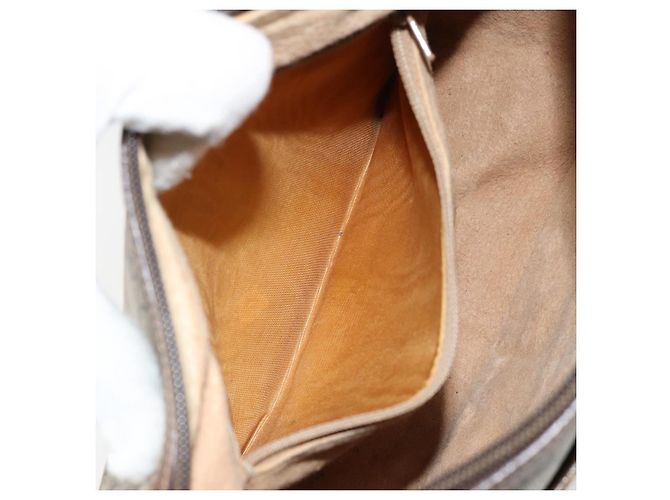 Borsa Sherry Line GG Supreme Web di GUCCI in PVC beige e oro 89 02 032 Auth 153392 D'oro - vista 11