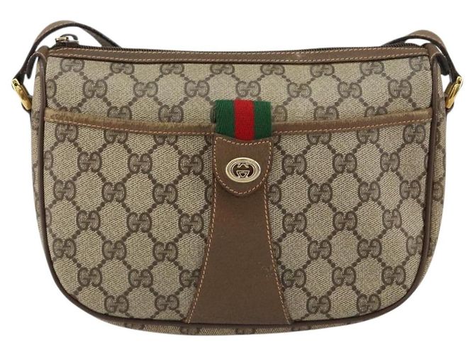 Borsa Sherry Line GG Supreme Web di GUCCI in PVC beige e oro 89 02 032 Auth 153392 D'oro - vista 13
