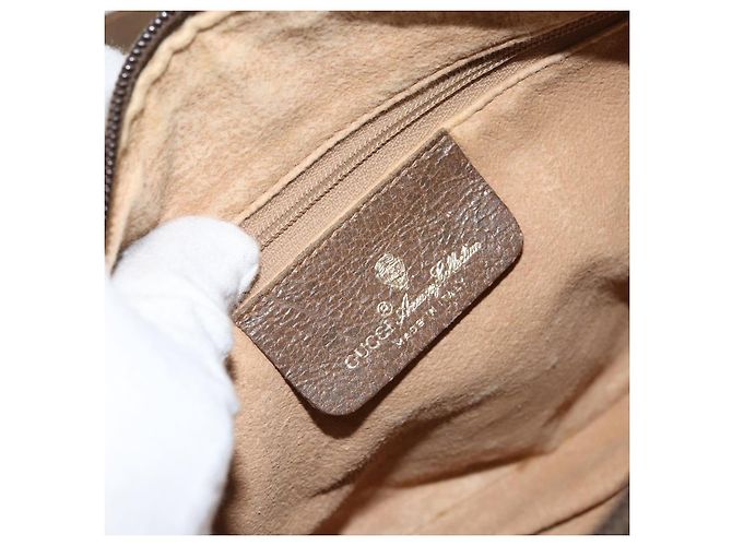 Borsa Sherry Line GG Supreme Web di GUCCI in PVC beige e oro 89 02 032 Auth 153392 D'oro - vista 19